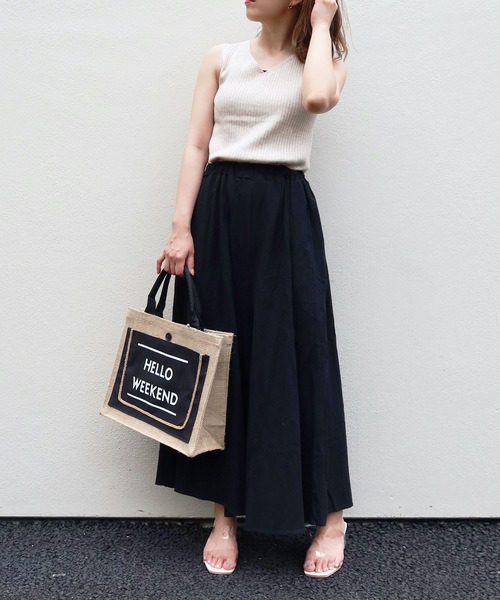 Riberry(リベリー)の「リネンライクワイドフレアーパンツ(その他パンツ・レディース・ブラック/ベージュ/グリーン/マスタード・FREE)」の6枚目の写真