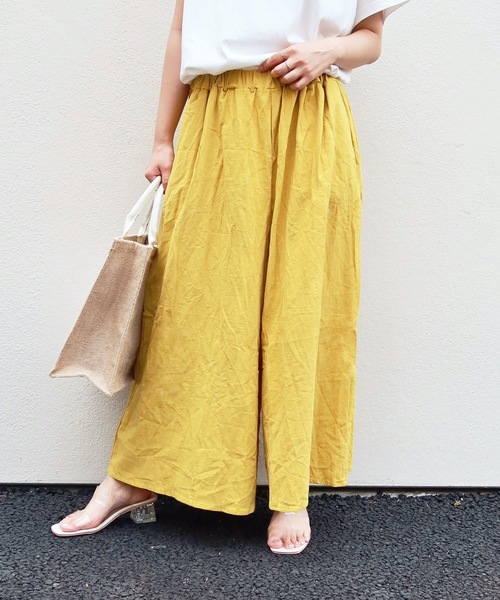 Riberry(リベリー)の「リネンライクワイドフレアーパンツ(その他パンツ・レディース・ブラック/ベージュ/グリーン/マスタード・FREE)」の16枚目の写真