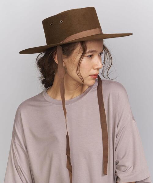 La Maison de Lyllis（メゾンドリリス）の「＜La maison de Lyllis＞ブルックブリムハット ◆（ハット・レディース・ダークブラウン/ベージュ・FREE）」の2枚目の写真