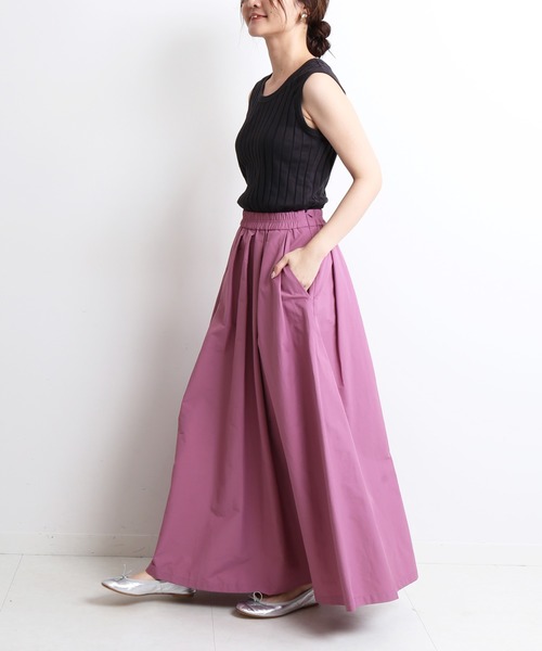 SLOBE IENA(スローブイエナ)の「ワイドテレコタンクトップ【手洗い可能】◆(タンクトップ・レディース・チャコールグレー/ベージュ/ラベンダー・FREE)」の5枚目の写真
