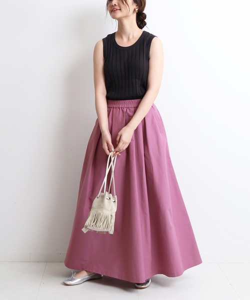 SLOBE IENA(スローブイエナ)の「ワイドテレコタンクトップ【手洗い可能】◆(タンクトップ・レディース・チャコールグレー/ベージュ/ラベンダー・FREE)」の18枚目の写真