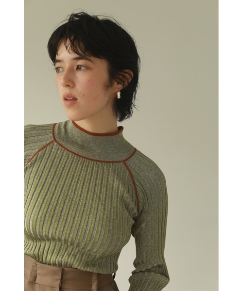 TODAYFUL(トゥデイフル)の「ラグランストライプニット(Raglan Stripe Knit)(ニット/セーター・レディース・ベージュ/ライトグリーン/ブルー・FREE)」の2枚目の写真