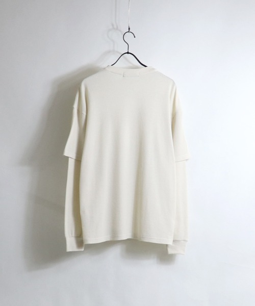 Confirm(コンファーム)の「Confirm / コンファーム フェイクレイヤードワッフルロンT(Tシャツ/カットソー・メンズ・チャコールグレー/ホワイト/ミント/ベージュ・M/L)」の6枚目の写真