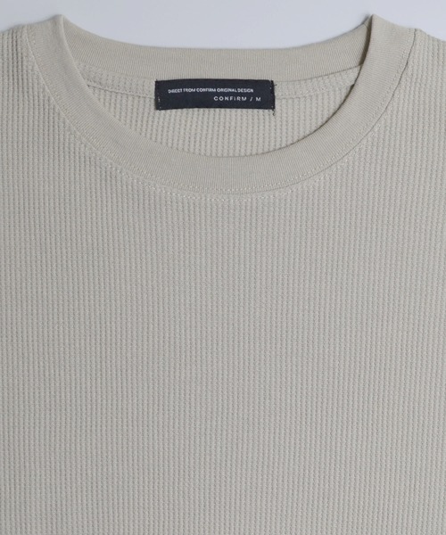 Confirm(コンファーム)の「Confirm / コンファーム フェイクレイヤードワッフルロンT(Tシャツ/カットソー・メンズ・チャコールグレー/ホワイト/ミント/ベージュ・M/L)」の9枚目の写真
