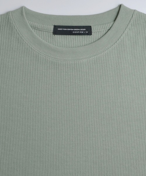 Confirm(コンファーム)の「Confirm / コンファーム フェイクレイヤードワッフルロンT(Tシャツ/カットソー・メンズ・チャコールグレー/ホワイト/ミント/ベージュ・M/L)」の8枚目の写真