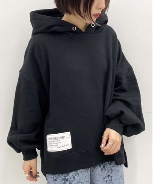 apres jour mignon(アプレジュールミニョン)の「ラベルフーディー【ZOZOTOWN限定アイテム】(パーカー・レディース・ブラック/アイボリー/モカ/ブルー系その他・X-LARGE/フリー)」の12枚目の写真