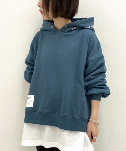 apres jour mignon(アプレジュールミニョン)の「ラベルフーディー【ZOZOTOWN限定アイテム】(パーカー・レディース・ブラック/アイボリー/モカ/ブルー系その他・X-LARGE/フリー)」の22枚目の写真