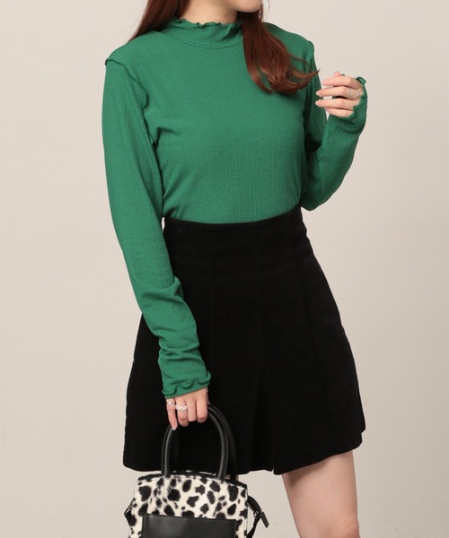 Heather（ヘザー）の「シアーテレコハイネックトップス　921185（Tシャツ/カットソー・レディース・ホワイト/ブラック/グレー系その他/ホワイト系その他5/ベージュ/グリーン系その他3/グレー/ピンク/グレー系その他2/グリーン/ネイビー・FREE）」の9枚目の写真