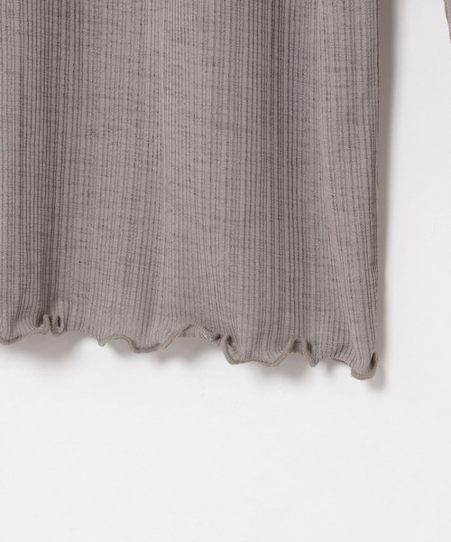 Heather（ヘザー）の「シアーテレコハイネックトップス　921185（Tシャツ/カットソー・レディース・ホワイト/ブラック/グレー系その他/ホワイト系その他5/ベージュ/グリーン系その他3/グレー/ピンク/グレー系その他2/グリーン/ネイビー・FREE）」の13枚目の写真