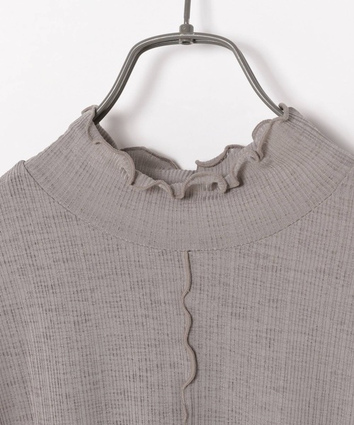 Heather（ヘザー）の「シアーテレコハイネックトップス　921185（Tシャツ/カットソー・レディース・ホワイト/ブラック/グレー系その他/ホワイト系その他5/ベージュ/グリーン系その他3/グレー/ピンク/グレー系その他2/グリーン/ネイビー・FREE）」の14枚目の写真