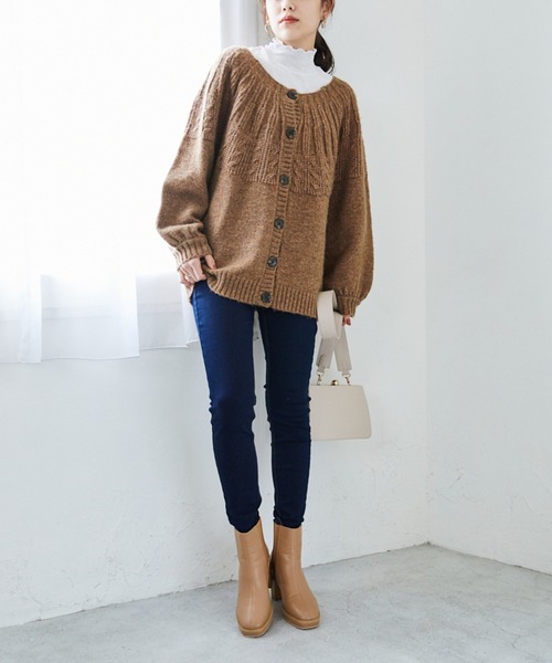 Heather（ヘザー）の「シアーテレコハイネックトップス　921185（Tシャツ/カットソー・レディース・ホワイト/ブラック/グレー系その他/ホワイト系その他5/ベージュ/グリーン系その他3/グレー/ピンク/グレー系その他2/グリーン/ネイビー・FREE）」の22枚目の写真