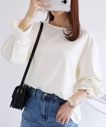 andme | ポンチ長袖袖口タックTシャツ トップス(Tシャツ/カットソー)