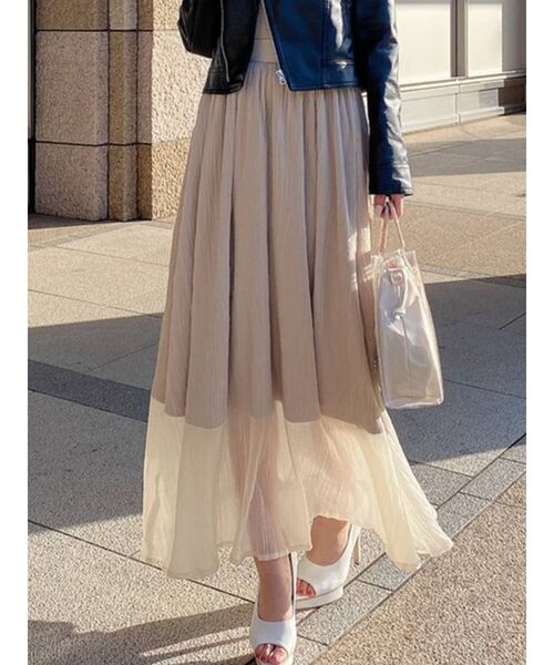 RESEXXY(リゼクシー)の「ドッキングフレアスカート(スカート・レディース・オフホワイト/ミント/ブルー/ベージュ・FREE)」の1枚目の写真