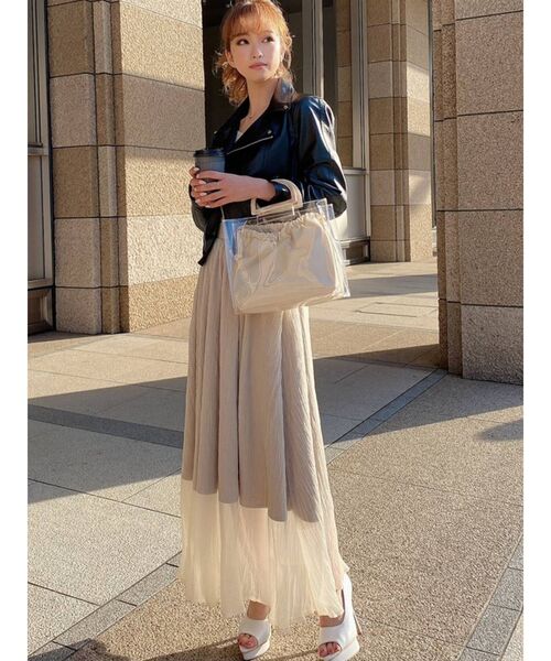 RESEXXY(リゼクシー)の「ドッキングフレアスカート(スカート・レディース・オフホワイト/ミント/ブルー/ベージュ・FREE)」の6枚目の写真