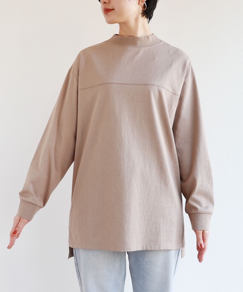 andme(アンドミー)の「USAコットン長袖フットボールTシャツ(Tシャツ/カットソー・レディース・チャコールグレー/ブラック/ベージュ/オフホワイト/キナリ・M)」の19枚目の写真