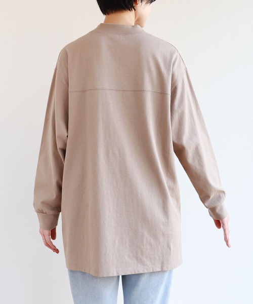 andme(アンドミー)の「USAコットン長袖フットボールTシャツ(Tシャツ/カットソー・レディース・チャコールグレー/ブラック/ベージュ/オフホワイト/キナリ・M)」の21枚目の写真