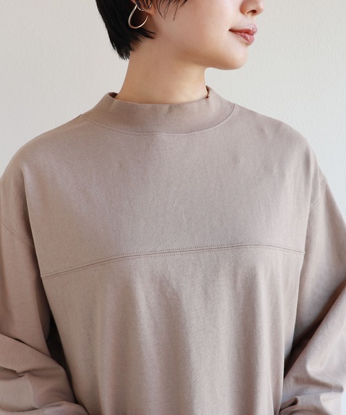 andme(アンドミー)の「USAコットン長袖フットボールTシャツ(Tシャツ/カットソー・レディース・チャコールグレー/ブラック/ベージュ/オフホワイト/キナリ・M)」の22枚目の写真