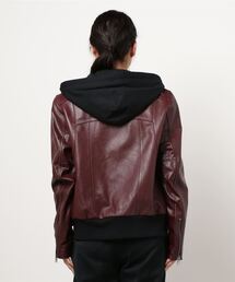 CHAMPION ダークブラウン レザージャケット Champion（チャンピオン）の「COACH X CHAMPION レザー