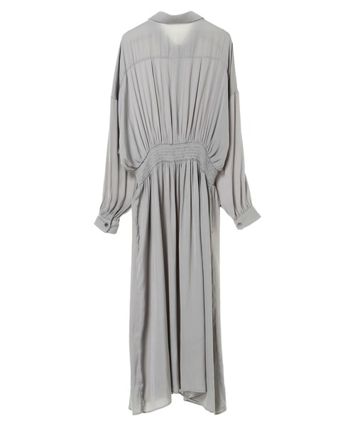 Editt by YECCA VECCA（エディットバイイェッカヴェッカ）の「シャーリングギャザーシャツワンピース　＊（ワンピース・レディース・グレー/ブルー/ネイビー・FREE）」の16枚目の写真