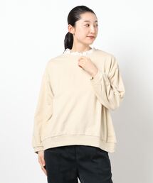 Samansa Mos2 | 裏毛衿レースゆるプルオーバー(Tシャツ/カットソー)