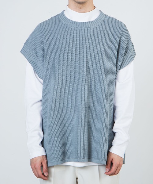 WEGO（ウィゴー）の「WEGO/サイドスリットベスト（ベスト・メンズ・サックスブルー/ベージュ/ライトグレー/ブラック・MEDIUM/LARGE）」の14枚目の写真