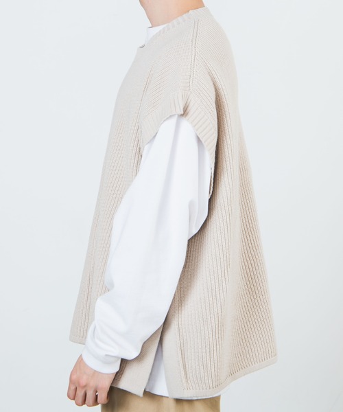 WEGO（ウィゴー）の「WEGO/サイドスリットベスト（ベスト・メンズ・サックスブルー/ベージュ/ライトグレー/ブラック・MEDIUM/LARGE）」の16枚目の写真