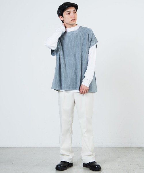 WEGO（ウィゴー）の「WEGO/サイドスリットベスト（ベスト・メンズ・サックスブルー/ベージュ/ライトグレー/ブラック・MEDIUM/LARGE）」の7枚目の写真