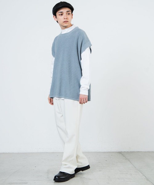 WEGO（ウィゴー）の「WEGO/サイドスリットベスト（ベスト・メンズ・サックスブルー/ベージュ/ライトグレー/ブラック・MEDIUM/LARGE）」の10枚目の写真