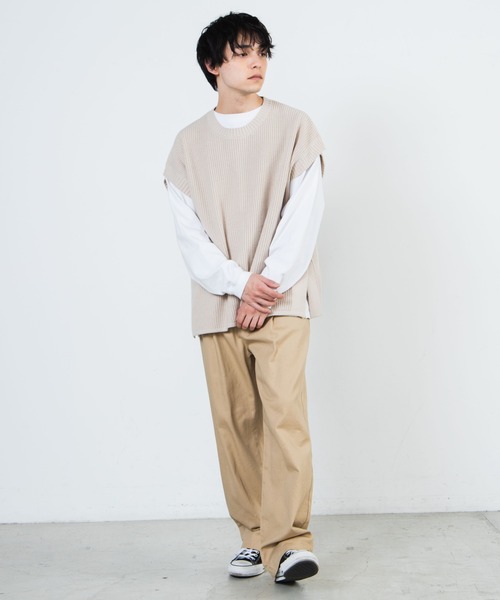 WEGO（ウィゴー）の「WEGO/サイドスリットベスト（ベスト・メンズ・サックスブルー/ベージュ/ライトグレー/ブラック・MEDIUM/LARGE）」の15枚目の写真