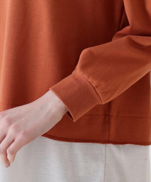 Cutie Blonde（キューティーブロンド）の「◆【S-L】キーネックレイヤード風プルオーバー（スウェット・レディース・ライトベージュ/チャコールグレー/カーキ/ダークオレンジ・02/01/03）」の6枚目の写真