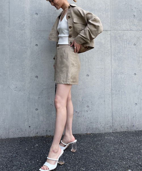 SPIRALGIRL(スパイラルガール)の「リネン混ショートパンツ(その他パンツ・レディース・グリーン/ベージュ/オフホワイト・FREE)」の4枚目の写真
