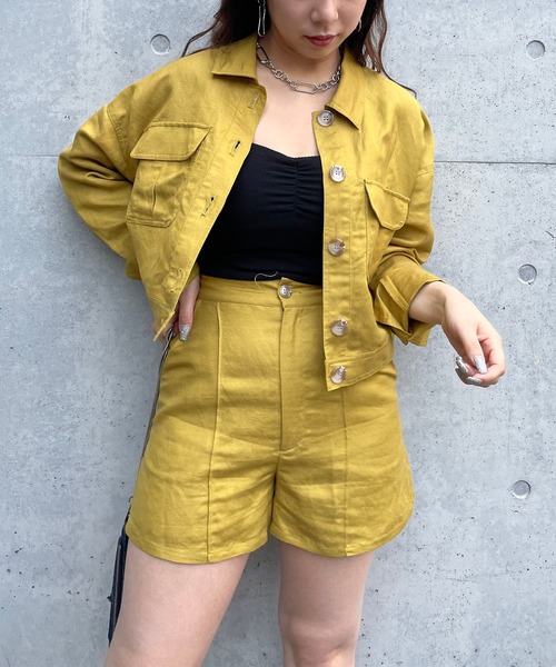 SPIRALGIRL(スパイラルガール)の「リネン混ショートパンツ(その他パンツ・レディース・グリーン/ベージュ/オフホワイト・FREE)」の6枚目の写真