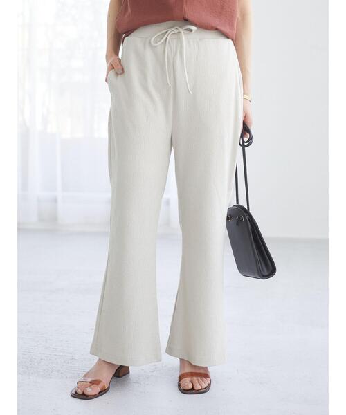 Green　Parks（グリーンパークス）の「変形ジャガードカットパンツ＊（その他パンツ・レディース・チャコールグレー/カーキ/ライトベージュ・FREE）」の5枚目の写真