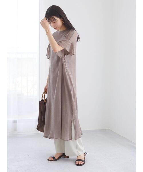 Green　Parks（グリーンパークス）の「変形ジャガードカットパンツ＊（その他パンツ・レディース・チャコールグレー/カーキ/ライトベージュ・FREE）」の7枚目の写真