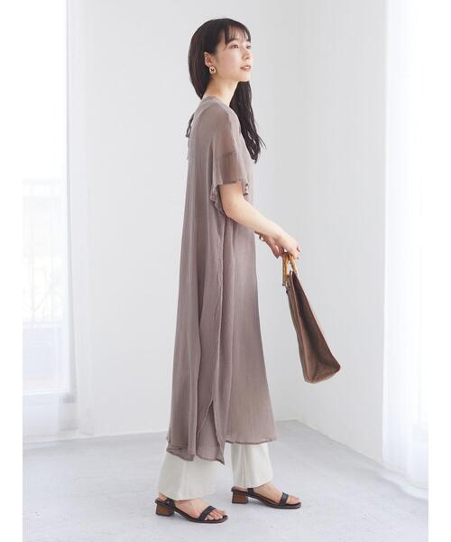 Green　Parks（グリーンパークス）の「変形ジャガードカットパンツ＊（その他パンツ・レディース・チャコールグレー/カーキ/ライトベージュ・FREE）」の9枚目の写真