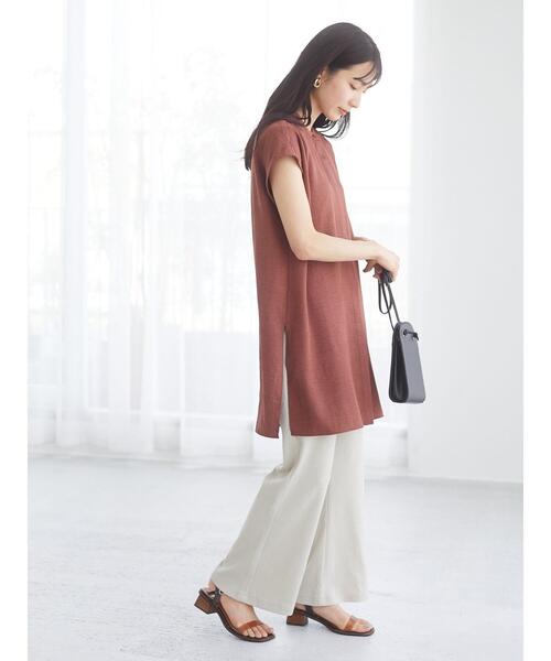 Green　Parks（グリーンパークス）の「変形ジャガードカットパンツ＊（その他パンツ・レディース・チャコールグレー/カーキ/ライトベージュ・FREE）」の10枚目の写真