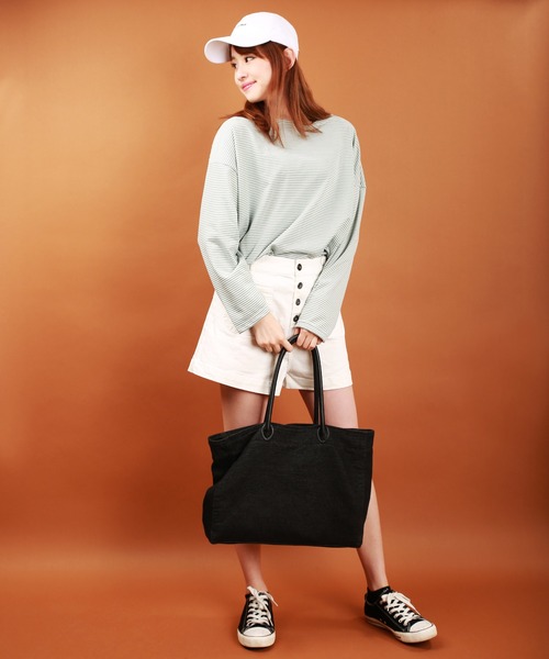 WESTSEA(ウエストシー)の「ドルマンスリーブ ボーダー 長袖Tシャツ(Tシャツ/カットソー・レディース・オレンジ/ブラック/ミント・FREE)」の18枚目の写真