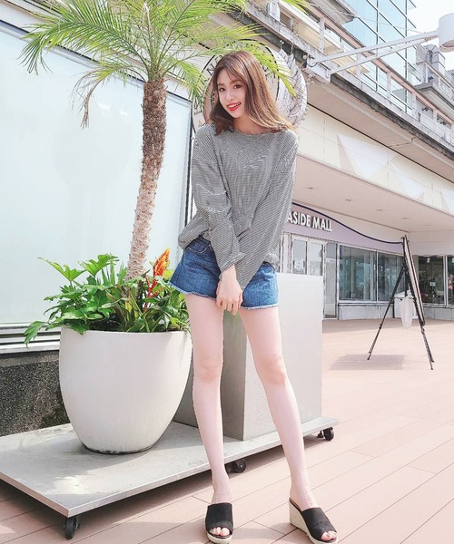 WESTSEA(ウエストシー)の「ドルマンスリーブ ボーダー 長袖Tシャツ(Tシャツ/カットソー・レディース・オレンジ/ブラック/ミント・FREE)」の11枚目の写真