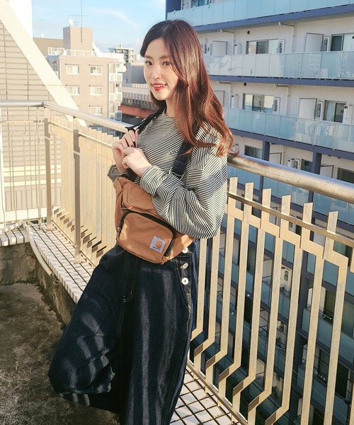 WESTSEA(ウエストシー)の「ドルマンスリーブ ボーダー 長袖Tシャツ(Tシャツ/カットソー・レディース・オレンジ/ブラック/ミント・FREE)」の16枚目の写真