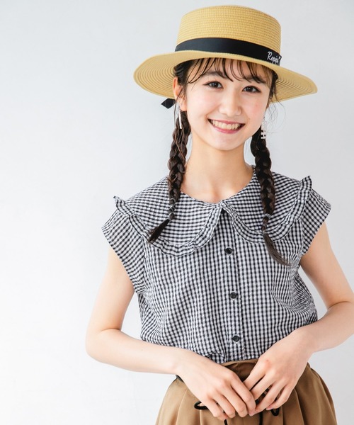 repipi armario(レピピ アルマリオ)の「フリル2WAYブラウス(シャツ/ブラウス・キッズ・ホワイト/ブラック/チャコールグレー・LARGE/SMALL/MEDIUM)」の3枚目の写真