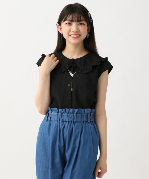 repipi armario(レピピ アルマリオ)の「フリル2WAYブラウス(シャツ/ブラウス・キッズ・ホワイト/ブラック/チャコールグレー・LARGE/SMALL/MEDIUM)」の20枚目の写真