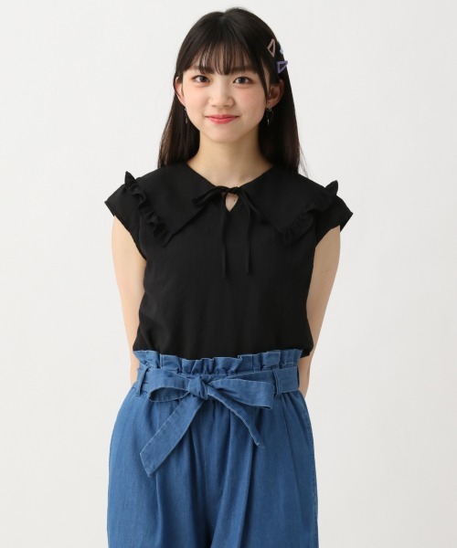 repipi armario(レピピ アルマリオ)の「フリル2WAYブラウス(シャツ/ブラウス・キッズ・ホワイト/ブラック/チャコールグレー・LARGE/SMALL/MEDIUM)」の21枚目の写真