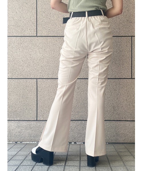 one way（ワンウェイ）の「【oneway】ジョーゼットPUスリットフレアーパンツ（スラックス・レディース・ブラック/ライトブルー/ホワイト・FREE）」の7枚目の写真