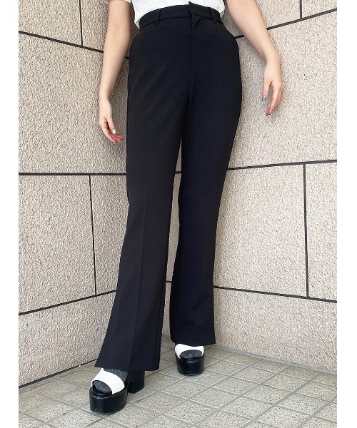 one way（ワンウェイ）の「【oneway】ジョーゼットPUスリットフレアーパンツ（スラックス・レディース・ブラック/ライトブルー/ホワイト・FREE）」の8枚目の写真