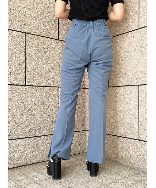 one way（ワンウェイ）の「【oneway】ジョーゼットPUスリットフレアーパンツ（スラックス・レディース・ブラック/ライトブルー/ホワイト・FREE）」の11枚目の写真