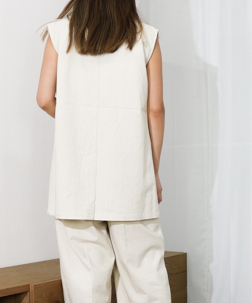 Per sist ence（パーシエンス）の「Per sist ence/パーシエンス　リネンライク　ノースリーブジャケット（その他アウター・レディース・ベージュ/ブラウン/ブルー/アイボリー/ブラック・FREE）」の12枚目の写真