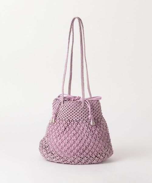 BEAUTY&YOUTH UNITED ARROWS(ビューティーアンドユースユナイテッドアローズ)の「BY クロシェミニショルダーバッグ(ショルダーバッグ・レディース・ブラック/オフホワイト/ライラック・FREE)」の4枚目の写真