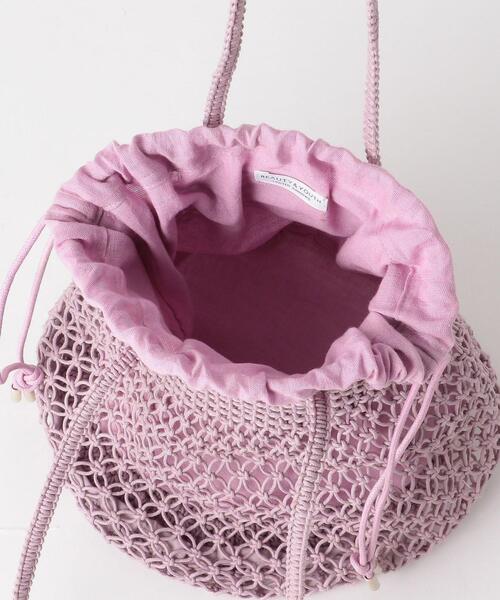 BEAUTY&YOUTH UNITED ARROWS(ビューティーアンドユースユナイテッドアローズ)の「BY クロシェミニショルダーバッグ(ショルダーバッグ・レディース・ブラック/オフホワイト/ライラック・FREE)」の6枚目の写真