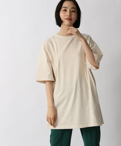LOWRYS FARM（ローリーズファーム）の「ピグメントキリカエＳＳ　947810（Tシャツ/カットソー・レディース・チャコールグレー/パープル/オレンジ/グリーン/アイボリー・FREE）」の2枚目の写真