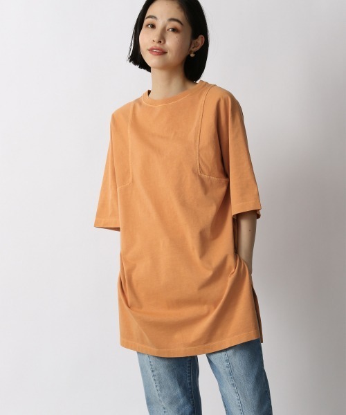 LOWRYS FARM（ローリーズファーム）の「ピグメントキリカエＳＳ　947810（Tシャツ/カットソー・レディース・チャコールグレー/パープル/オレンジ/グリーン/アイボリー・FREE）」の6枚目の写真